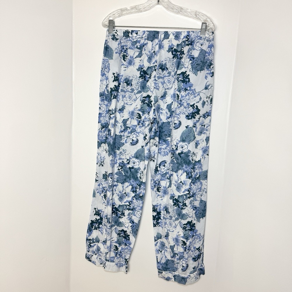 Haven Well Within Pajama Set Womens Medium Organic Cotton Poplin Blue Floral - Picture 5 of 12